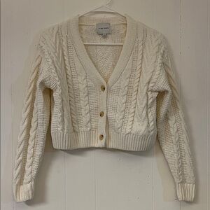 Pink Rose Women's Ivory Cable Knit Cardigan